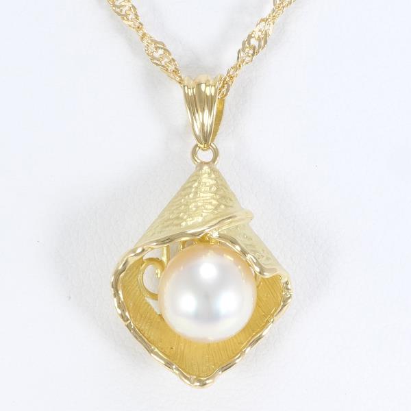 K18 Yellow Gold Akoya Pearl Necklace in Pristine Condition