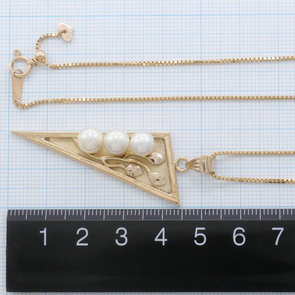 K18 Yellow Gold Akoya Pearl Necklace in Excellent Condition