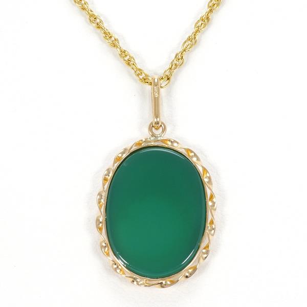 K18 Yellow Gold Stone Cameo Necklace in Excellent Condition