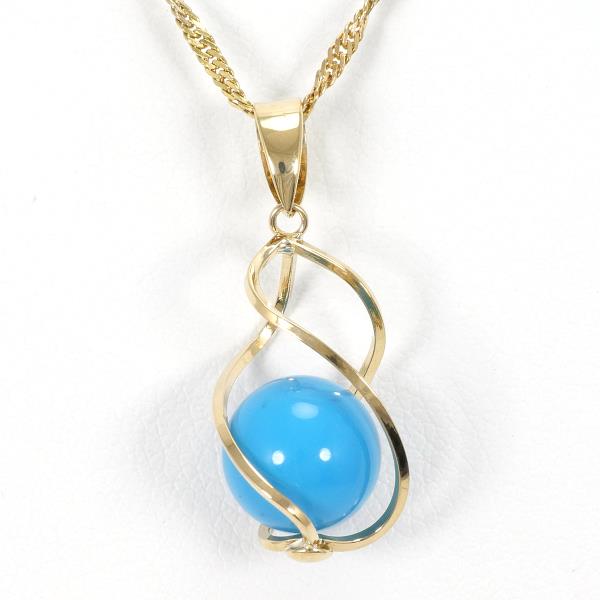 K18 Yellow Gold Turquoise Necklace in Excellent Condition