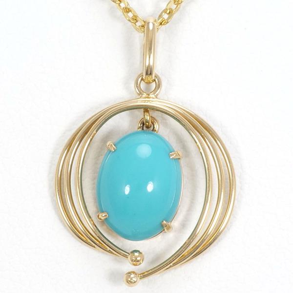 K18 Yellow Gold Turquoise Necklace in Pristine Condition