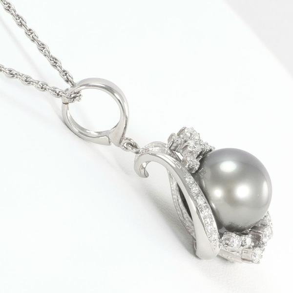 PT900 Platinum K18 White Gold Pearl Necklace in Pristine Condition