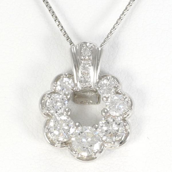 PT900 Platinum PT850 Necklace with 1.00ct Diamond in Excellent Condition