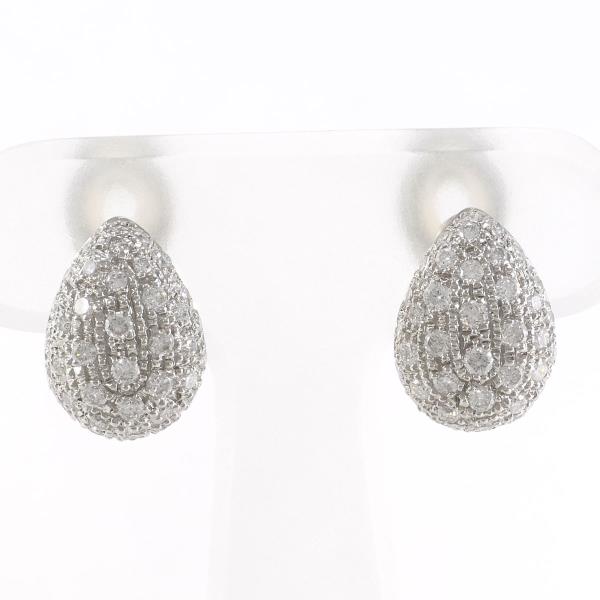 K18 White Gold Diamond Earrings in Excellent Condition