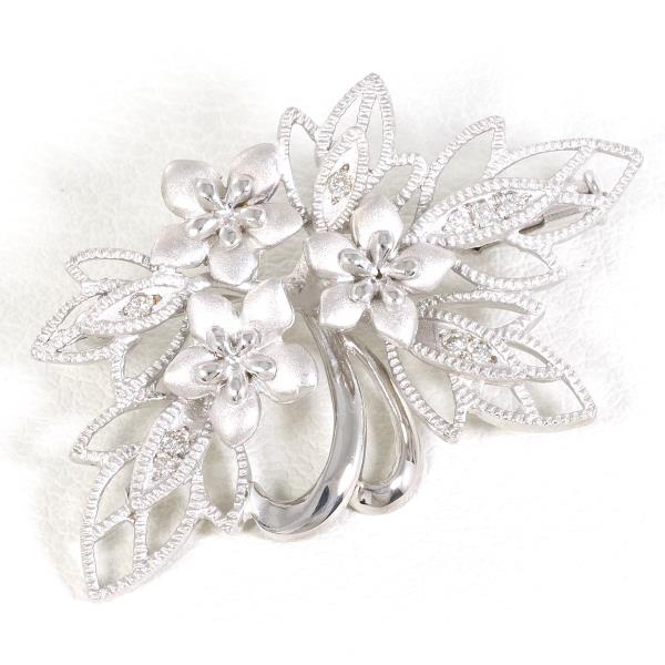 K18 White Gold Diamond Brooch