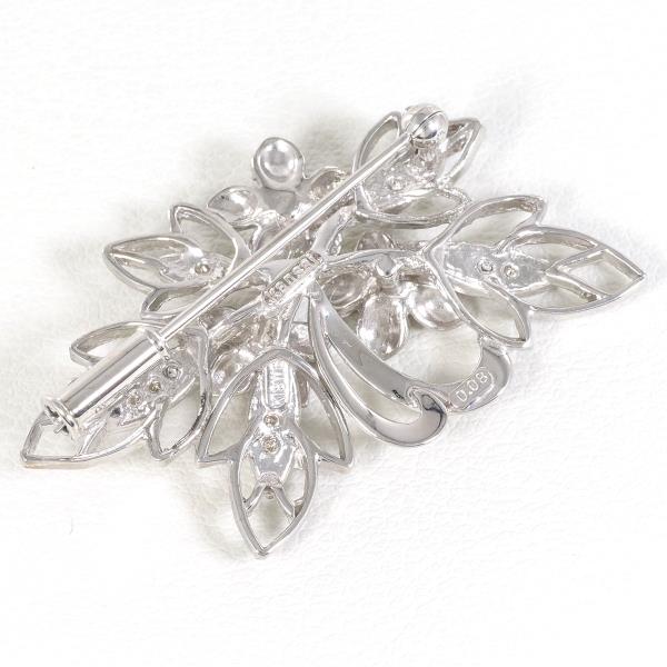 K18 White Gold Diamond Brooch