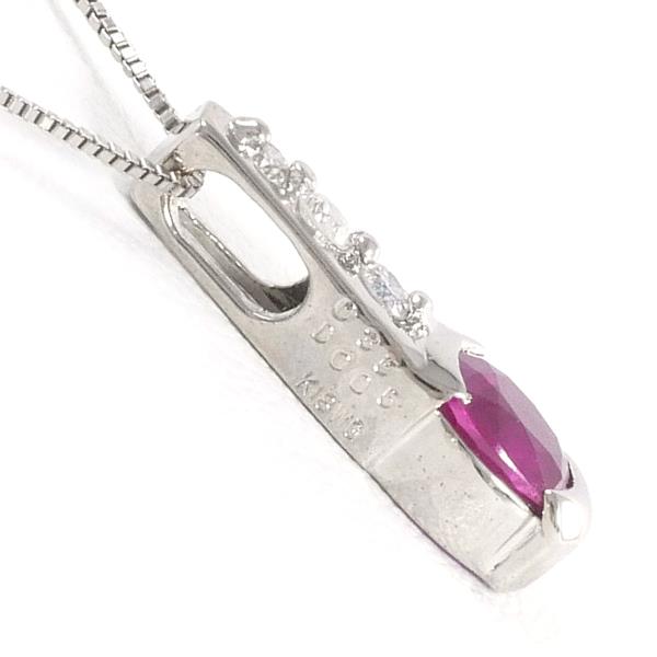 K18 White Gold Ruby Necklace 40cm in Great Condition