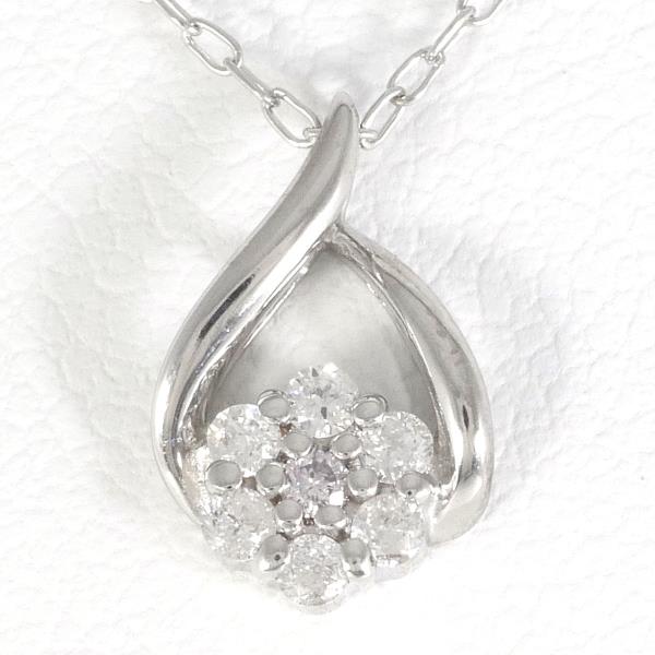 K18 White Gold Diamond Necklace 0.10ct in Pristine Condition