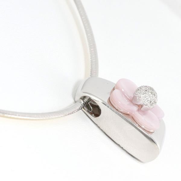 18K YG WG Necklace Shell Diamond Jewelry