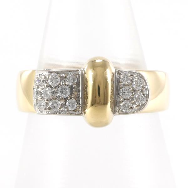 K18 Yellow Gold White Gold Diamond Ring 7.5