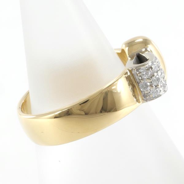 K18 Yellow Gold White Gold Diamond Ring 7.5