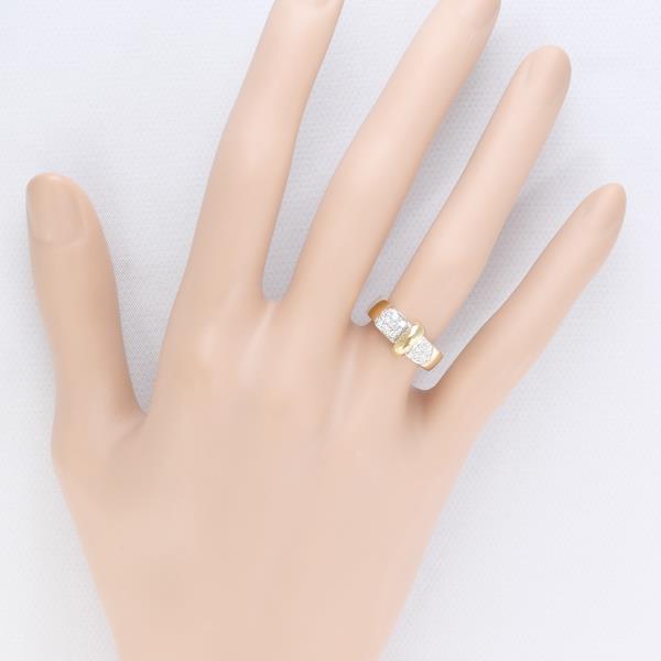 K18 Yellow Gold White Gold Diamond Ring 7.5