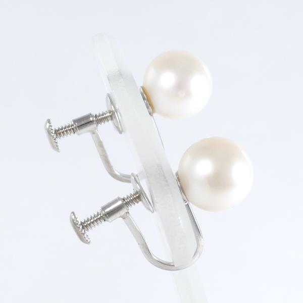 K14 White Gold Pearl Earrings in Great Condition