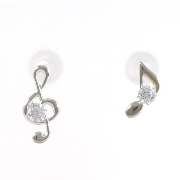 K10 White Gold Zirconia Earrings in Excellent Condition