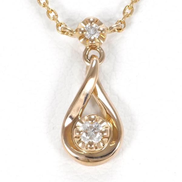 4℃ K18 Pink Gold Diamond Necklace in Excellent Condition