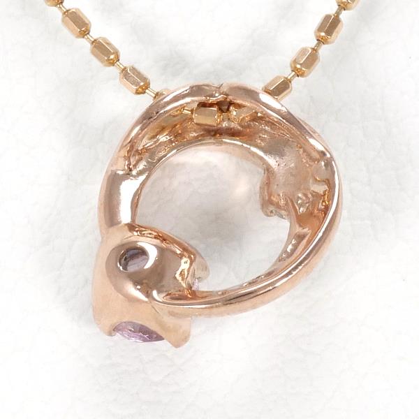 K10 Pink Gold Rose Quartz Necklace in Excellent Condition