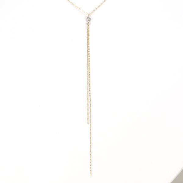 PT900 K10 Yellow Gold Diamond Necklace in Excellent Condition