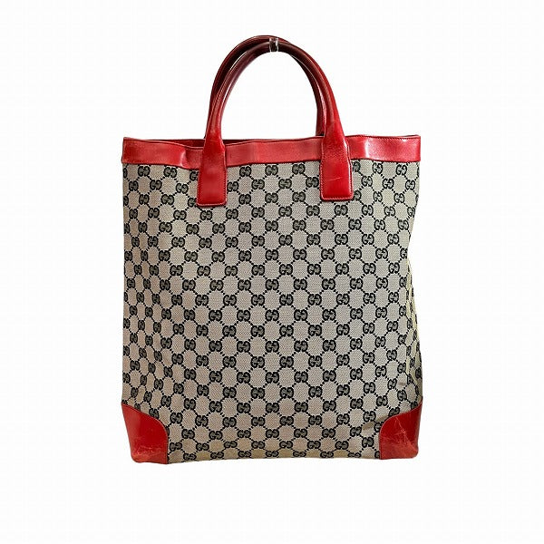 Gucci Leather GG Canvas Tote Bag 001553