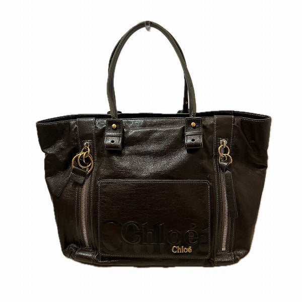 Chloe Eclipse Dark Brown Leather Tote Bag in Good Condition