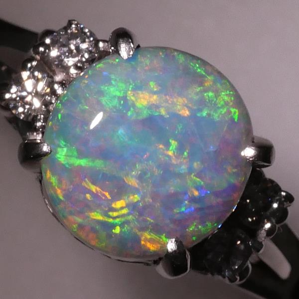 PT900 Platinum Opal Ring 14.5 in Excellent Condition