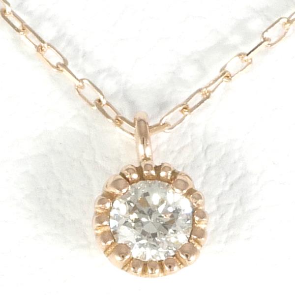 K10 Pink Gold Diamond Necklace in Excellent Condition