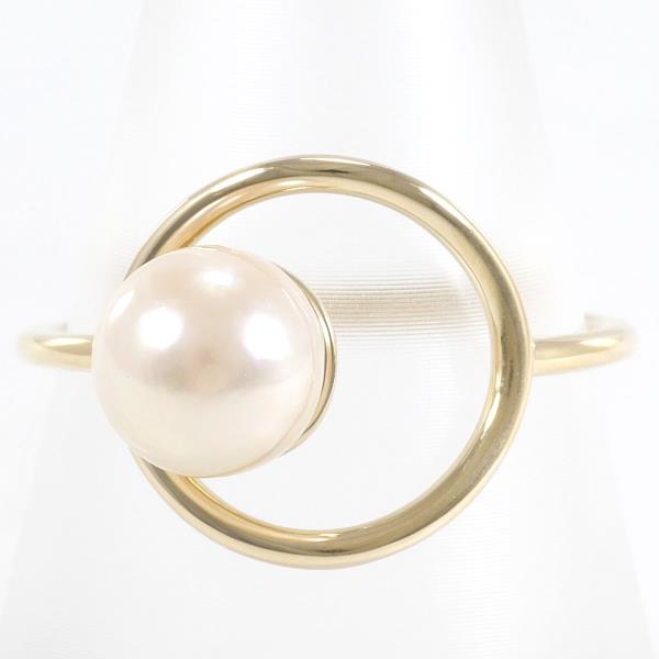 K10 Yellow Gold Pearl Ring 15 in Excellent Condition