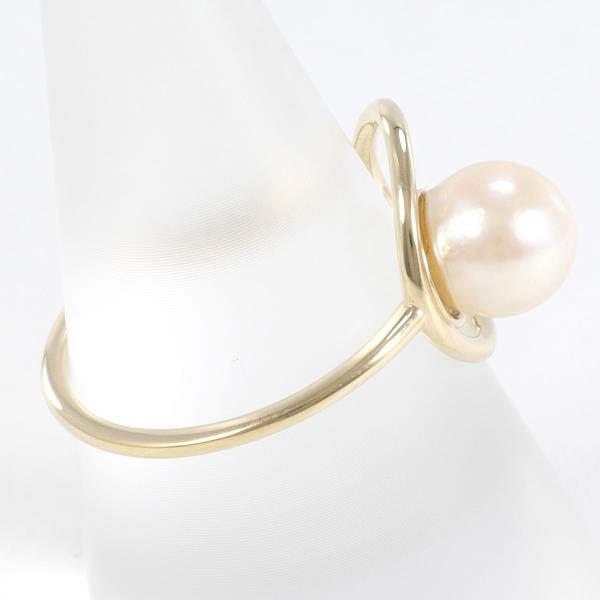 K10 Yellow Gold Pearl Ring 15 in Excellent Condition