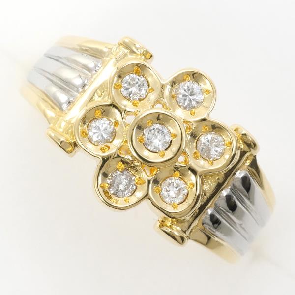 PT900 Platinum K18 Yellow Gold Diamond Ring