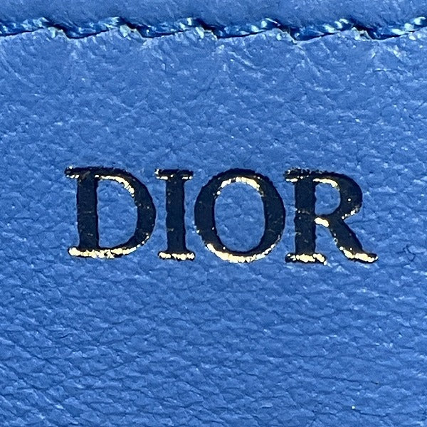 Dior Leather Round Zip Coin Case Wallet