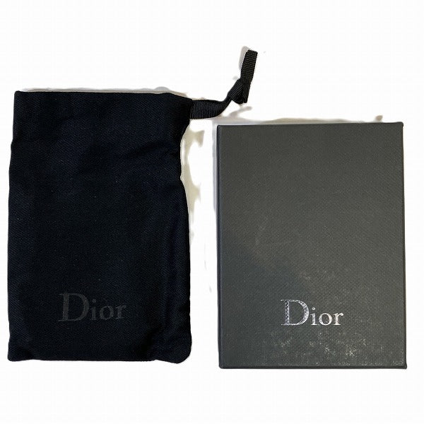 Dior Leather Round Zip Coin Case Wallet