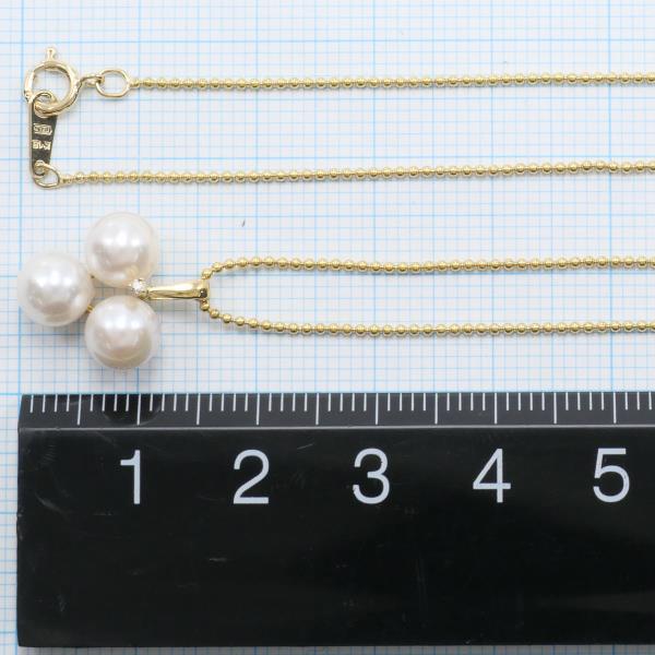 K18 Yellow Gold Pearl Necklace in Excellent Condition