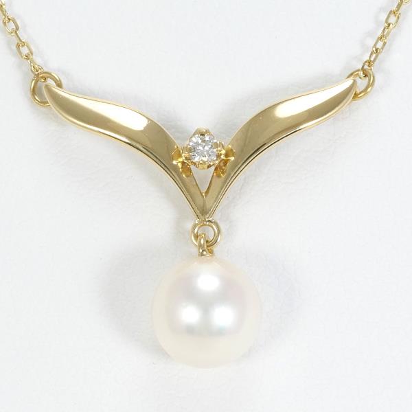 Mikimoto K18 Yellow Gold Pearl Necklace in Pristine Condition