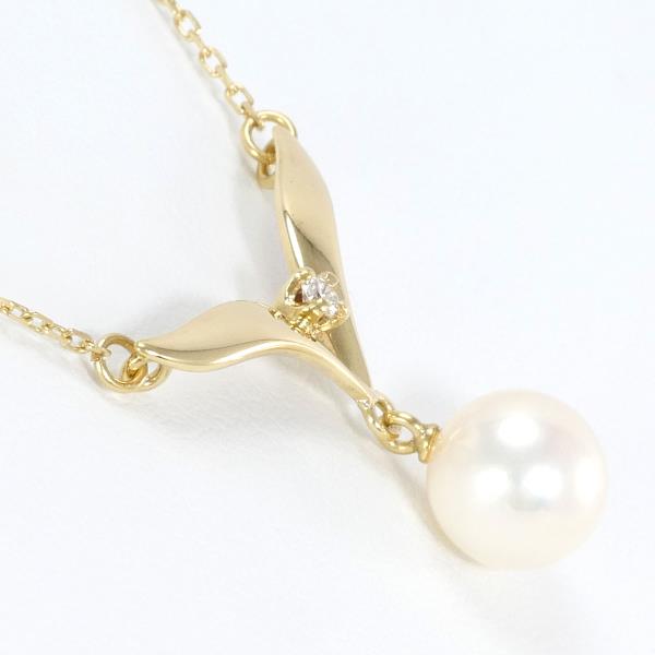 Mikimoto K18 Yellow Gold Pearl Necklace in Pristine Condition