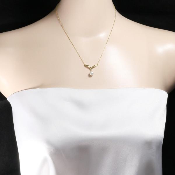 Mikimoto K18 Yellow Gold Pearl Necklace in Pristine Condition