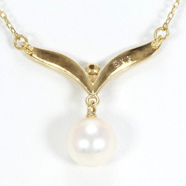 Mikimoto K18 Yellow Gold Pearl Necklace in Pristine Condition