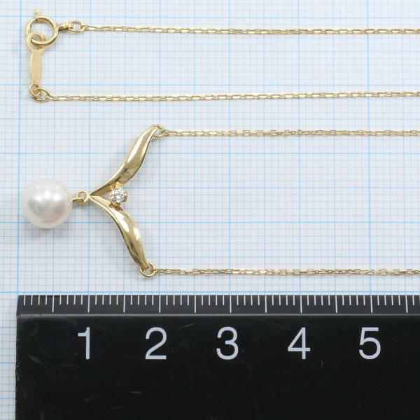 Mikimoto K18 Yellow Gold Pearl Necklace in Pristine Condition