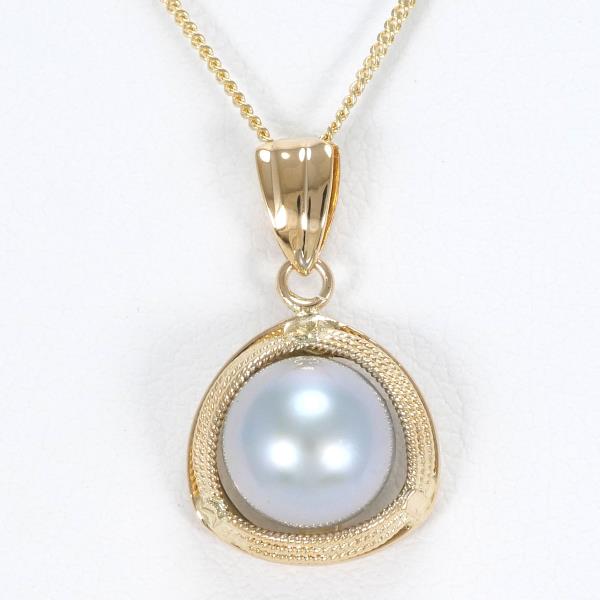 K18 Yellow Gold Pearl Necklace in Pristine Condition