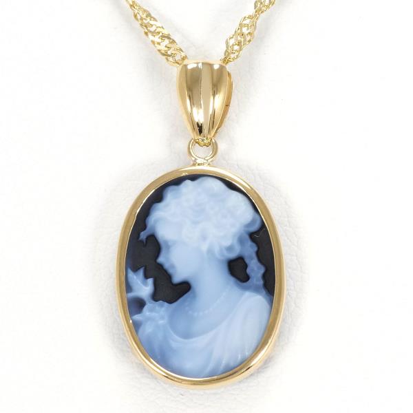 K18 Yellow Gold Necklace Stone Cameo