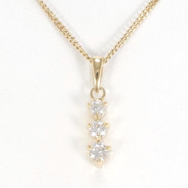 K18 Yellow Gold Diamond Necklace in Excellent Condition