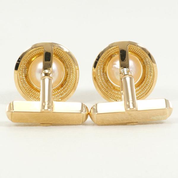 K18 Yellow Gold Akoya Pearl Cufflinks in Excellent Condition