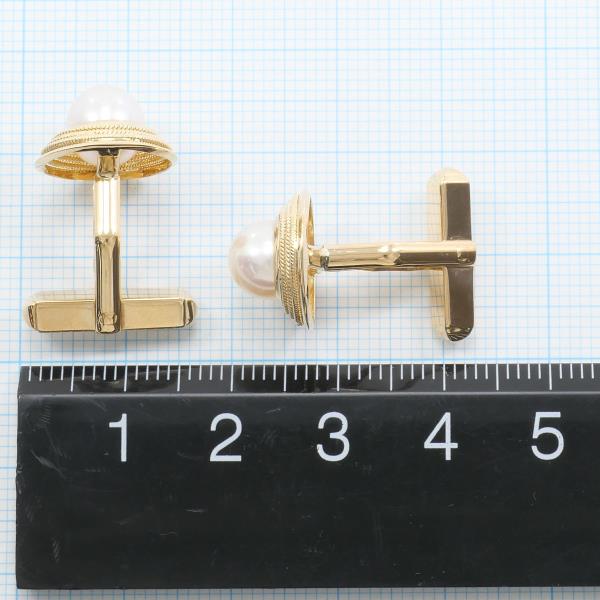 K18 Yellow Gold Akoya Pearl Cufflinks in Excellent Condition