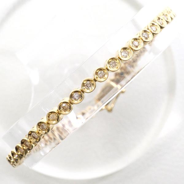 K18 Yellow Gold Diamond Bracelet 17.5cm