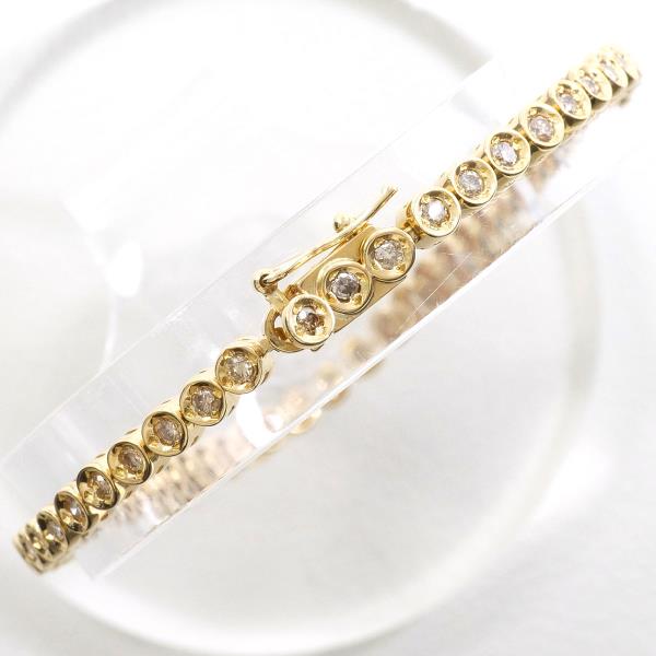 K18 Yellow Gold Diamond Bracelet 17.5cm