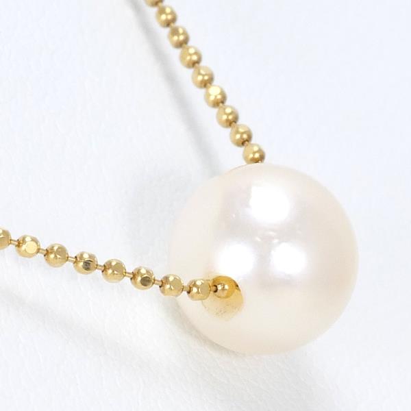 K18 Yellow Gold Pearl Necklace in Excellent Condition