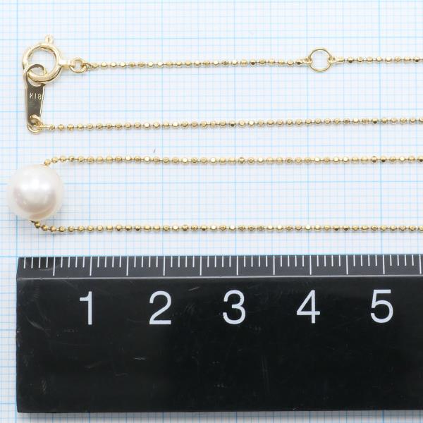 K18 Yellow Gold Pearl Necklace in Excellent Condition