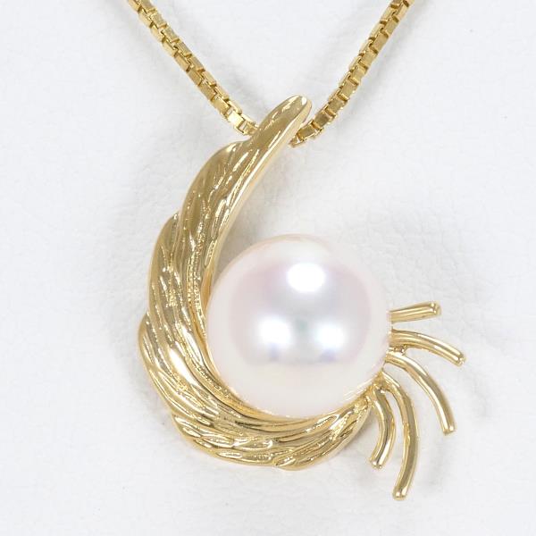 K18 Yellow Gold Pearl Necklace in Pristine Condition