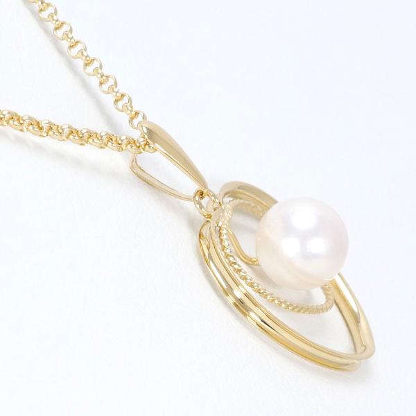 K18 Yellow Gold Pearl Necklace in Pristine Condition