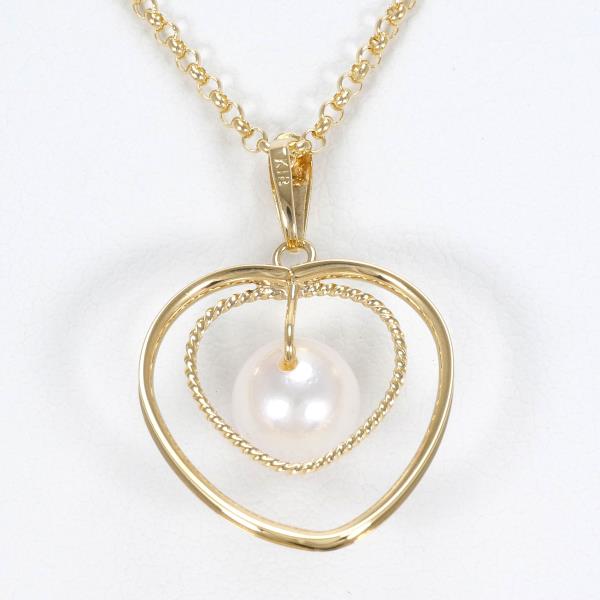 K18 Yellow Gold Pearl Necklace in Pristine Condition