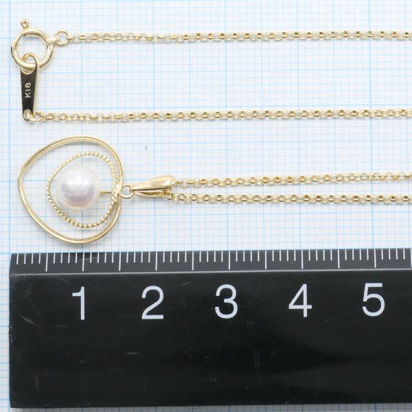 K18 Yellow Gold Pearl Necklace in Pristine Condition