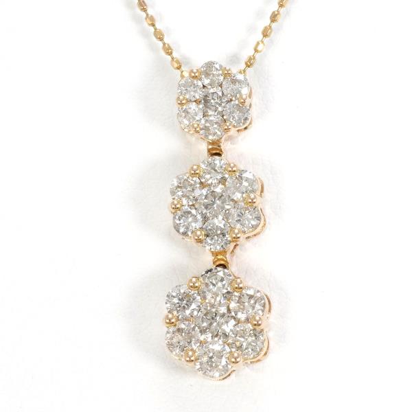 K18 Pink Gold Diamond Necklace 18K PG in Pristine Condition